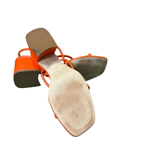 Marc Fisher Strappy Block Heel Sandals - Galvin RTB Orange | Size 7.5 - Picture 3 of 6